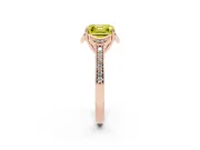 Asscher Cut Floral Pavé Engagement Ring Setting for a Fancy Yellow Lab-Grown Diamond | Rose Gold