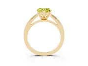 Fancy Yellow Heart Cut Diamond Solitaire Ring Set in Yellow gold with Prong Setting and Classic Band