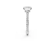 Radiant Cut Hidden Halo Engagement Ring Setting | White Gold