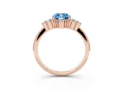 Cushion Cut Cluster Engagement Ring Setting for a Fancy Blue Lab-Grown Diamond | Rose Gold