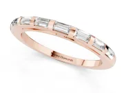 Baguette Diamond Continuous Channel Eternity Band Set in Rose gold with Polished Walls