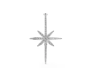 Round Lab-Grown Diamond Pavé Starburst Pendant Necklace | Eight-Point Star | Sterling Silver