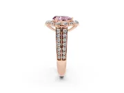 Pear-Shaped Large Accent Halo Engagement Ring Setting for a Fancy Pink Lab-Grown Diamond | Rose Gold