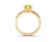 Cushion Cut Graduated Engagement Ring Setting for a Fancy Yellow Lab-Grown Diamond | Yellow Gold