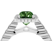 Radiant Cut Halo Engagement Ring Setting for a Fancy Green Lab-Grown Diamond | Sterling Silver - Design NV-24780