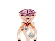 Round Loop Engagement Ring Setting for a Fancy Pink Lab-Grown Diamond | Rose Gold