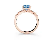 Cushion Cut Graduated Accent Engagement Ring Setting for a Fancy Blue Lab-Grown Diamond | Rose Gold