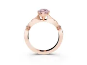 Fancy Pink Marquise Cut Diamond Solitaire Twisted Band Ring Set in Rose gold with Accent Stones and Prong Setting