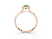 Fancy Green Bezel Set Pear Cut Diamond Solitaire Ring Set in Rose gold with Tapered Band