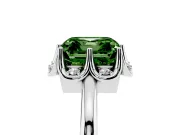 Asscher Cut Petal Halo Engagement Ring Setting for a Fancy Green Lab-Grown Diamond | Platinum