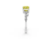 Radiant Cut Accented Engagement Ring Setting for a Fancy Yellow Lab-Grown Diamond | Sterling Silver