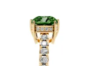 Cushion Cut Engagement Ring Setting for a Fancy Green Lab-Grown Diamond | Yellow Gold - Design NV-24649