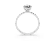 Radiant Cut Pave Solitaire Engagement Ring Setting | Pave Shoulders | White Gold