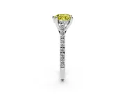 Heart-Shaped Hidden Halo Engagement Ring Setting for a Fancy Yellow Lab-Grown Diamond | Claw Prongs | Sterling Silver