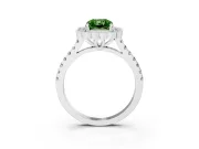 Radiant Cut Halo Engagement Ring Setting for a Fancy Green Lab-Grown Diamond | Sterling Silver - Design NV-24763