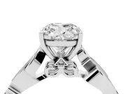 Cushion Cut Vintage Vine Solitaire Engagement Ring Setting | Milgrain Leaves | Platinum