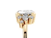 Radiant Cut Pear Side Stone Cluster Engagement Ring Setting | Bezel Frame | Yellow Gold