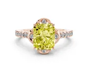 Radiant Cut Floral Petal Engagement Ring Setting for a Fancy Yellow Lab-Grown Diamond | Petal Accents | Rose Gold