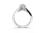 Marquise Pavé Solitaire Engagement Ring Setting for a Fancy Pink Lab-Grown Diamond | Crossover Gallery | White Gold