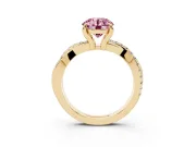 Round Twist Engagement Ring Setting for a Fancy Pink Lab-Grown Diamond | Yellow Gold
