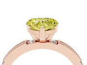 Heart-Shaped Vintage Pavé Engagement Ring Setting for a Fancy Yellow Lab-Grown Diamond | Rose Gold