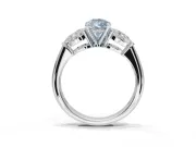 Pear-Shaped 3-Stone Engagement Ring Setting for a Fancy Blue Lab-Grown Diamond | Platinum