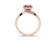 Asscher Cut Twisted Pave Engagement Ring Setting for a Fancy Pink Lab-Grown Diamond | Split Shank | Rose Gold