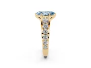 Marquise Graduated Engagement Ring Setting for a Fancy Blue Lab-Grown Diamond | Yellow Gold