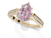 Pear-Shaped Engagement Ring Setting for a Fancy Pink Lab-Grown Diamond | Yellow Gold - Design NV-24597