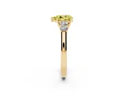 Pear-Shaped 5 Stone Engagement Ring Setting for a Fancy Yellow Lab-Grown Diamond | Yellow Gold