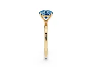 Round Thin Solitaire Engagement Ring Setting for a Fancy Blue Lab-Grown Diamond | Straight Plain Band | Yellow Gold