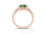 Heart-Shaped Petal Halo Engagement Ring Setting for a Fancy Green Lab-Grown Diamond | Rose Gold