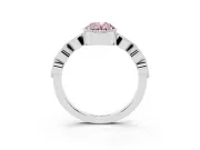 Oval Vintage Engagement Ring Setting for a Fancy Pink Lab-Grown Diamond | Sterling Silver - Design NV-24637