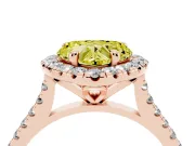 Heart-Shaped Halo Engagement Ring Setting for a Fancy Yellow Lab-Grown Diamond | Tapered Band | Rose Gold