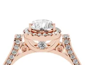 Pear-Shaped Halo Engagement Ring Setting | Pavé Panel Shoulders | Rose Gold