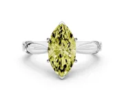 Marquise Floral Engagement Ring Setting for a Fancy Yellow Lab-Grown Diamond | Sterling Silver