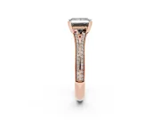 Princess Cut Split Shank Engagement Ring Setting for a Black Center | Pavé Band | Rose Gold