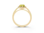 Pear-Shaped Thin Halo Engagement Ring Setting for a Fancy Yellow Lab-Grown Diamond | Slim Plain Band | Yellow Gold