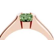 Pear-Shaped Half Bezel Solitaire Engagement Ring Setting for a Fancy Green Lab-Grown Diamond | Wide Band | Rose Gold
