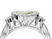 Heart-Shaped Halo Engagement Ring Setting for a Fancy Yellow Lab-Grown Diamond | Graduated Channel Band | White Gold