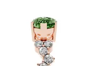 Marquise Scattered Accent Engagement Ring Setting for a Fancy Green Lab-Grown Diamond | Rose Gold