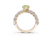 Cushion Cut Engagement Ring Setting for a Fancy Yellow Lab-Grown Diamond | Rose Gold - Design NV-24455