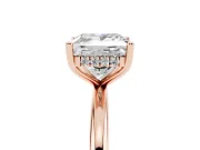 Princess Cut Diamond Solitaire Engagement Ring Set in Rose gold with Prong Setting and Polished Band