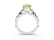Heart-Shaped Graduated Engagement Ring Setting for a Fancy Yellow Lab-Grown Diamond | Sterling Silver