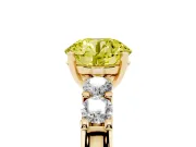 Round Five Stone Engagement Ring Setting for a Fancy Yellow Lab-Grown Diamond | Yellow Gold