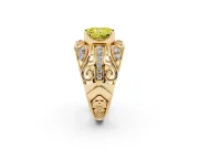Radiant Cut Art Deco Engagement Ring Setting for a Fancy Yellow Lab-Grown Diamond | Yellow Gold