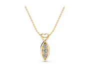 Round Lab-Grown Diamond Infinity Heart Pendant Necklace | Vertical Stone Row | Yellow Gold