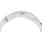 Round Diamond Pavé Twist Band Set in White gold with Bezel Setting