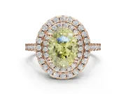 Oval Double Halo Engagement Ring Setting for a Fancy Yellow Lab-Grown Diamond | Pave Shoulders | Rose Gold