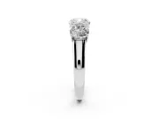 Cushion Cut Three Stone Engagement Ring Setting | Basket Prong Heads | White Gold